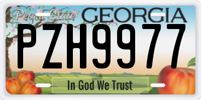 GA license plate PZH9977