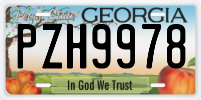 GA license plate PZH9978