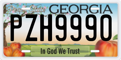 GA license plate PZH9990