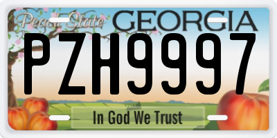 GA license plate PZH9997