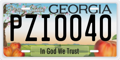 GA license plate PZI0040