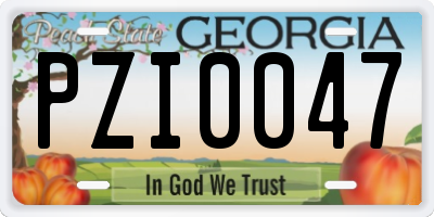 GA license plate PZI0047