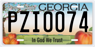 GA license plate PZI0074