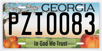 GA license plate PZI0083