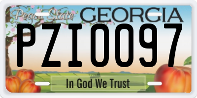 GA license plate PZI0097