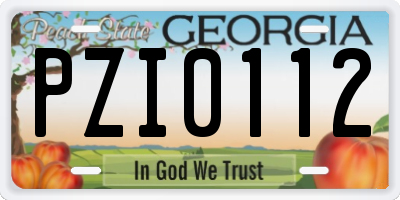 GA license plate PZI0112