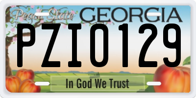GA license plate PZI0129