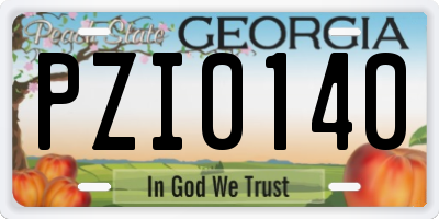 GA license plate PZI0140