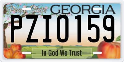 GA license plate PZI0159