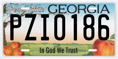 GA license plate PZI0186