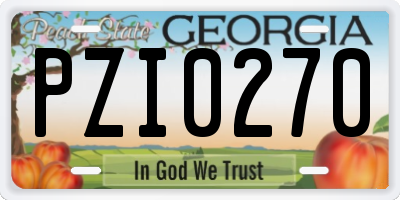GA license plate PZI0270