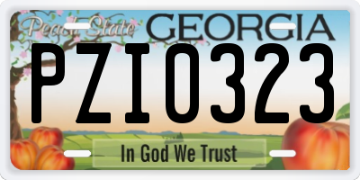 GA license plate PZI0323