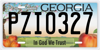 GA license plate PZI0327
