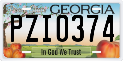 GA license plate PZI0374