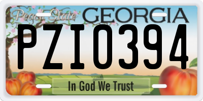 GA license plate PZI0394