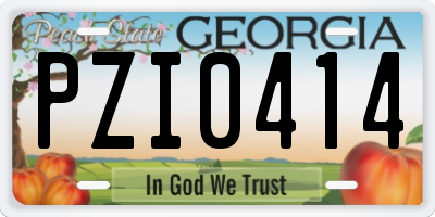 GA license plate PZI0414