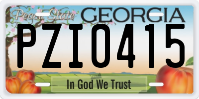 GA license plate PZI0415