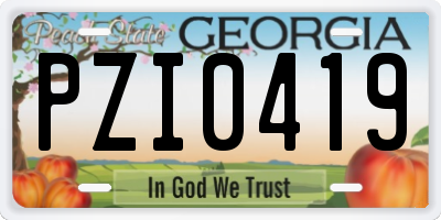 GA license plate PZI0419
