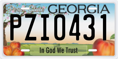 GA license plate PZI0431