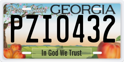 GA license plate PZI0432
