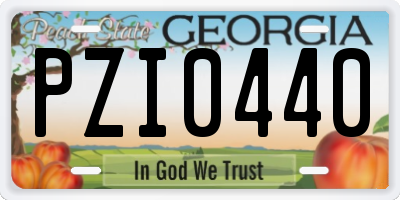 GA license plate PZI0440