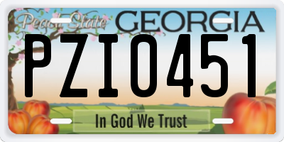 GA license plate PZI0451