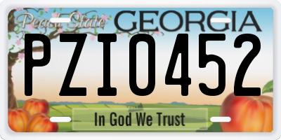 GA license plate PZI0452