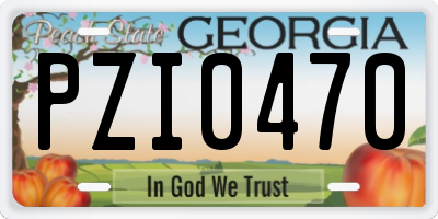 GA license plate PZI0470