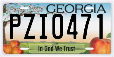 GA license plate PZI0471