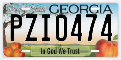 GA license plate PZI0474