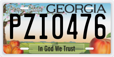 GA license plate PZI0476
