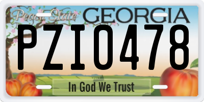 GA license plate PZI0478