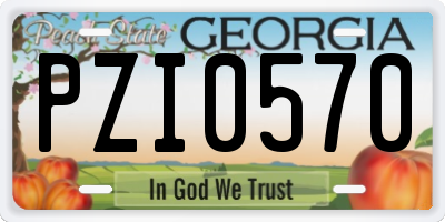 GA license plate PZI0570