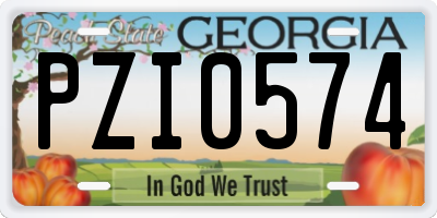 GA license plate PZI0574
