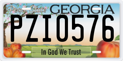 GA license plate PZI0576