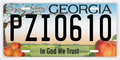 GA license plate PZI0610