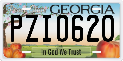 GA license plate PZI0620