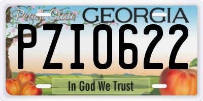 GA license plate PZI0622