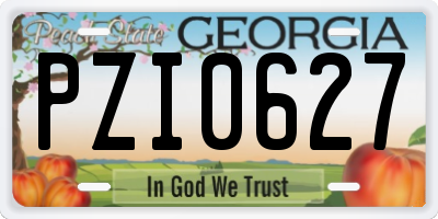 GA license plate PZI0627