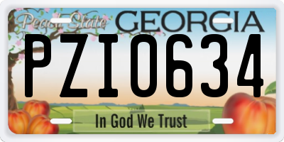 GA license plate PZI0634