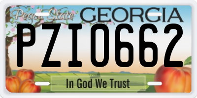 GA license plate PZI0662