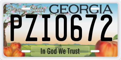 GA license plate PZI0672