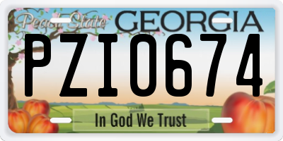 GA license plate PZI0674