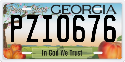 GA license plate PZI0676