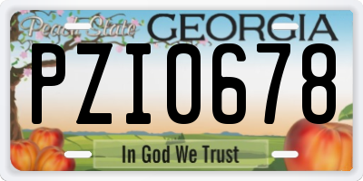 GA license plate PZI0678