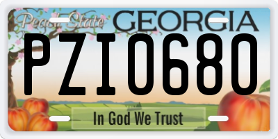 GA license plate PZI0680
