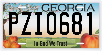 GA license plate PZI0681