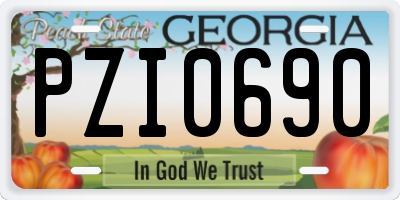GA license plate PZI0690
