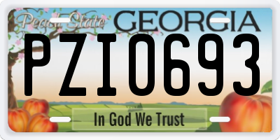 GA license plate PZI0693