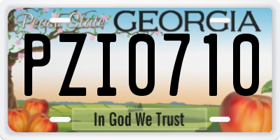 GA license plate PZI0710